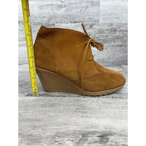 Merona Womens Tan Suede Wedge Ankle Boots Size 9.5M - Picture 7 of 8